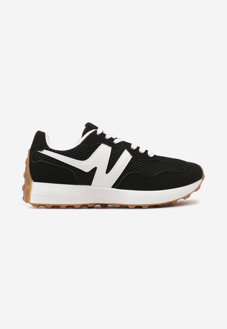 Czarne Sneakersy Ozdobione Geometrycznym Wzorem Hirreti