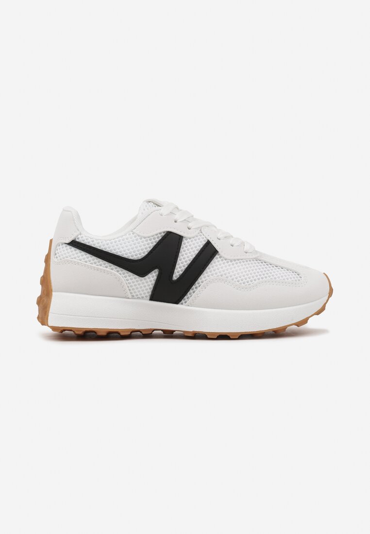 Biało-Czarne Sneakersy Ozdobione Geometrycznym Wzorem Hirreti