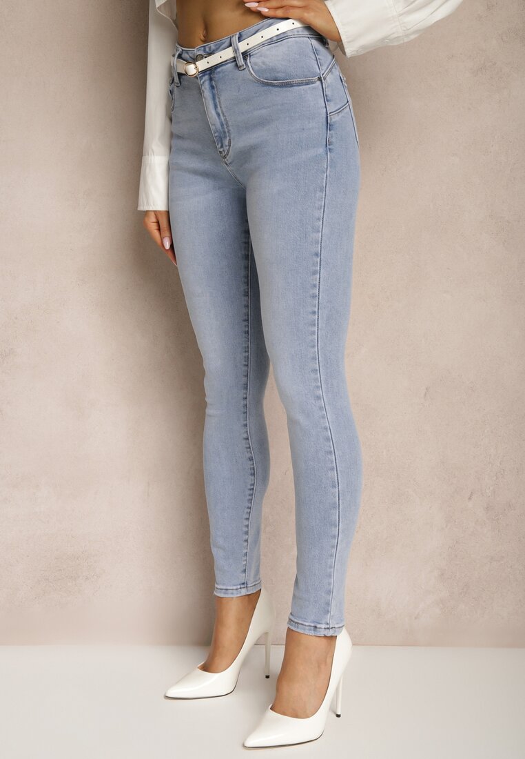 Niebieskie Jeansy Skinny High Waist z Efektem Push-Up Ulivena