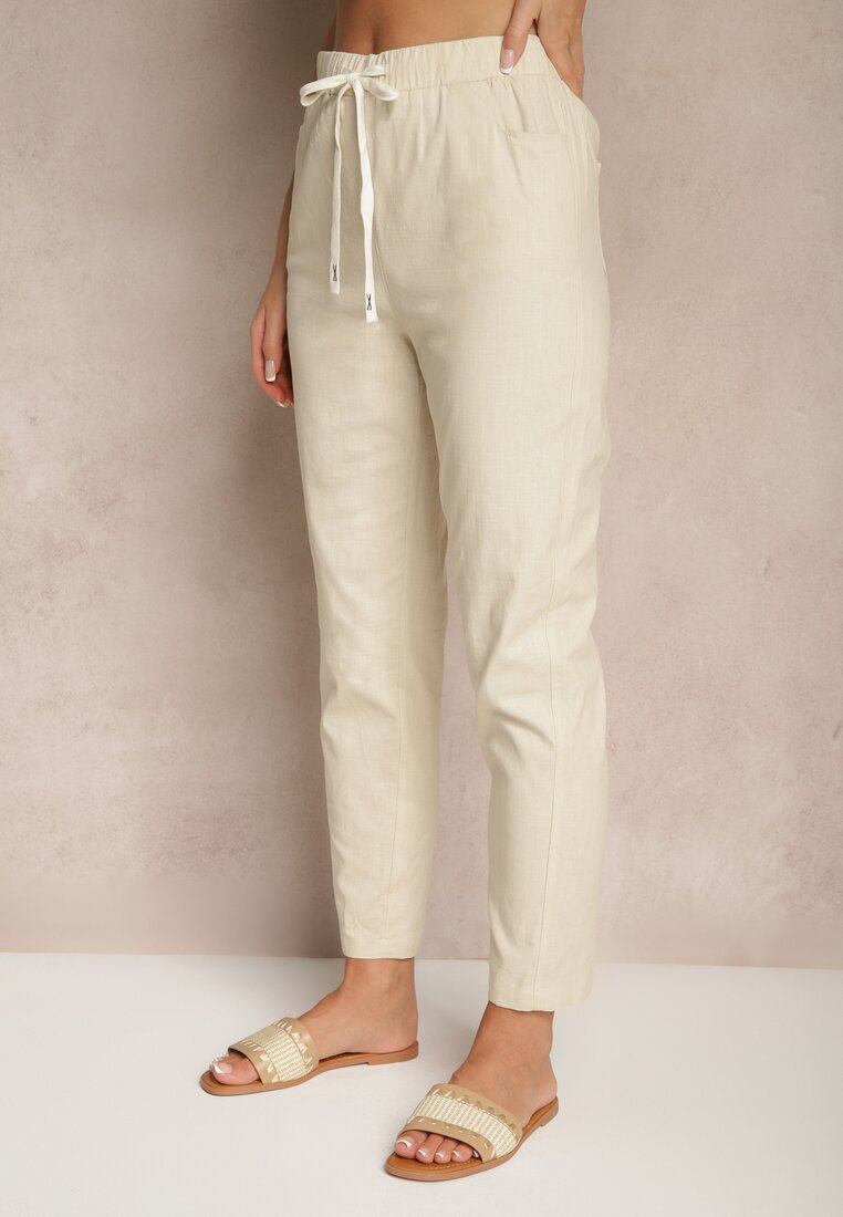 Pantaloni Siltebia Bej închis