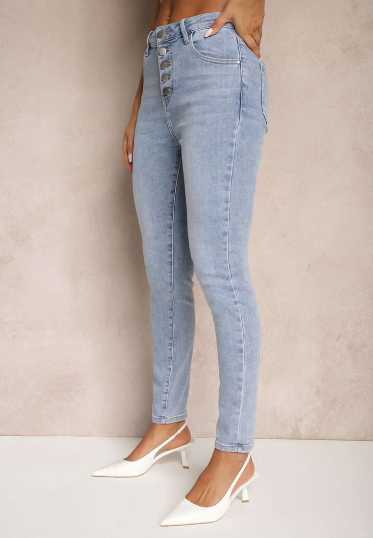 Niebieskie Jeansy Skinny High Waist Asneria