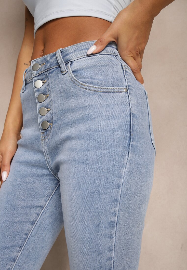Niebieskie Jeansy Skinny High Waist Asneria
