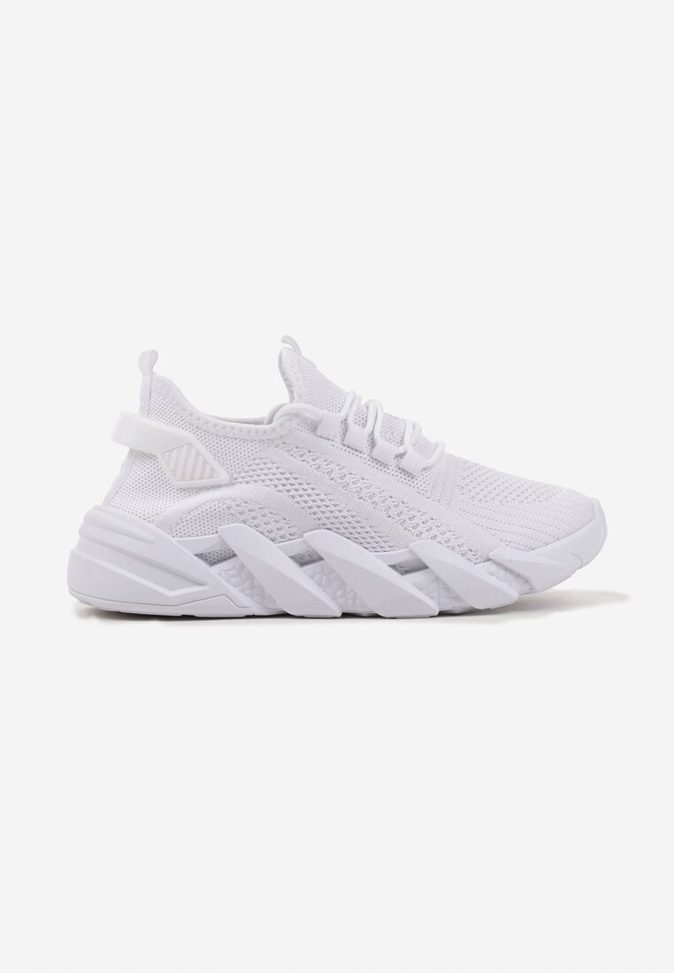 Białe Sneakersy na Tłoczonej Platformie Tatilora