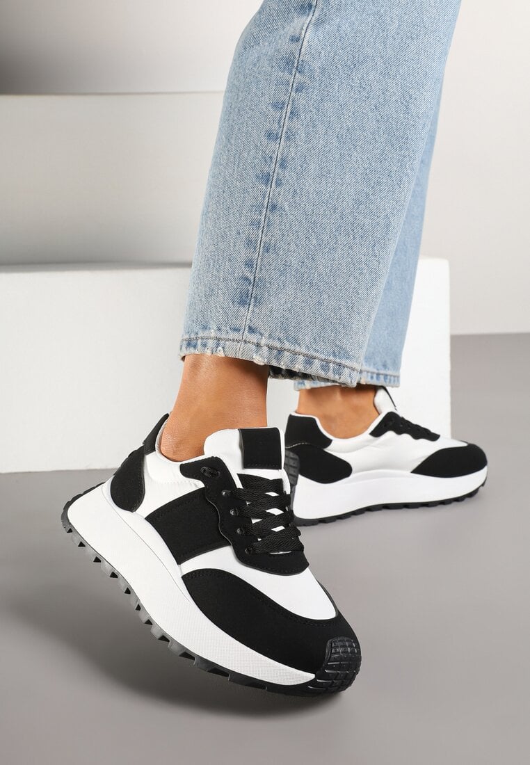 Czarne Sneakersy w Streetwearowym Stylu na Platformie Nonarisa