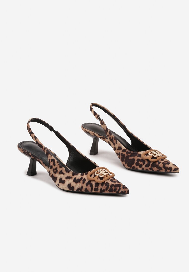 Pantofi cu toc Tirreina Imprimeu leopard