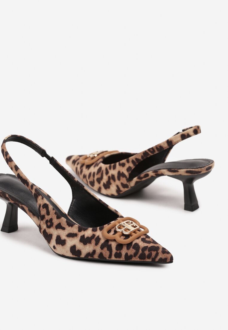 Pantofi cu toc Tirreina Imprimeu leopard