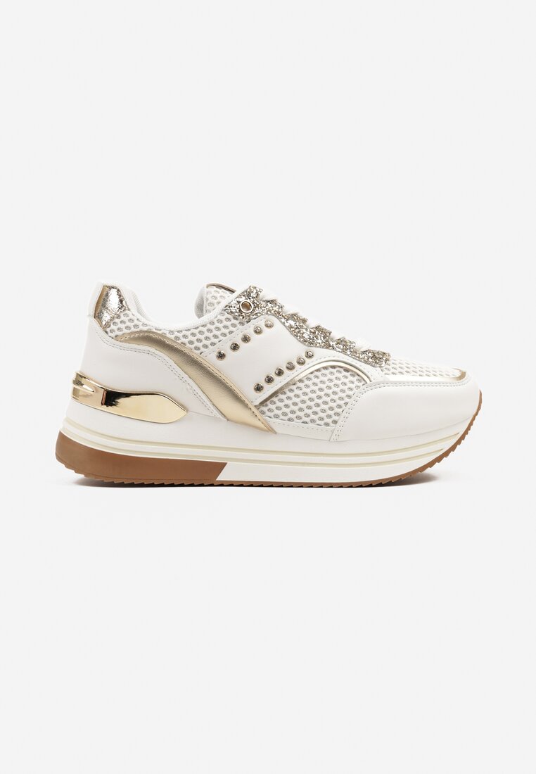 Sneakers Tatindra Alb cu auriu