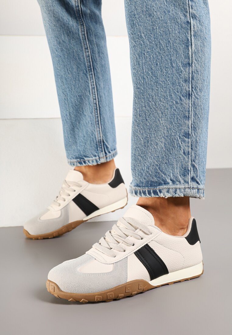 Sneakers Ilanlin Bej cu negru