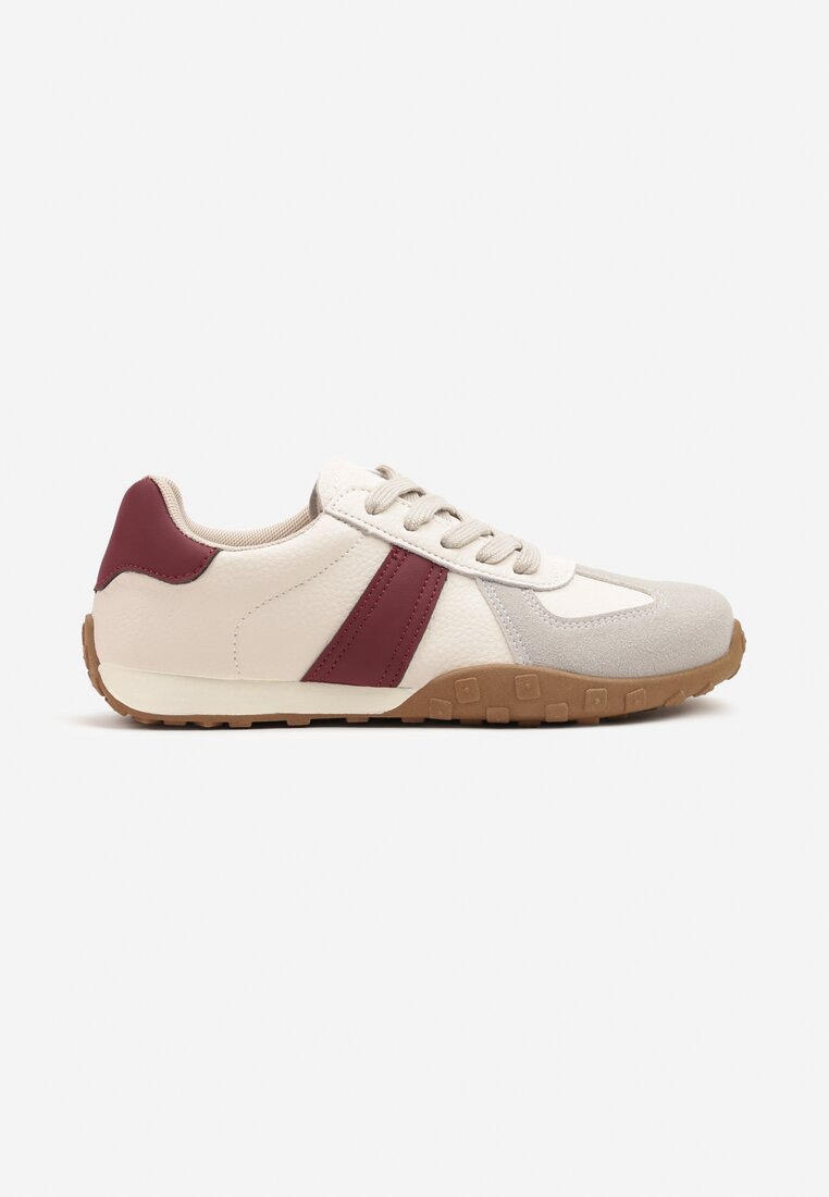 Sneakers Ilanlin Bej cu roșu