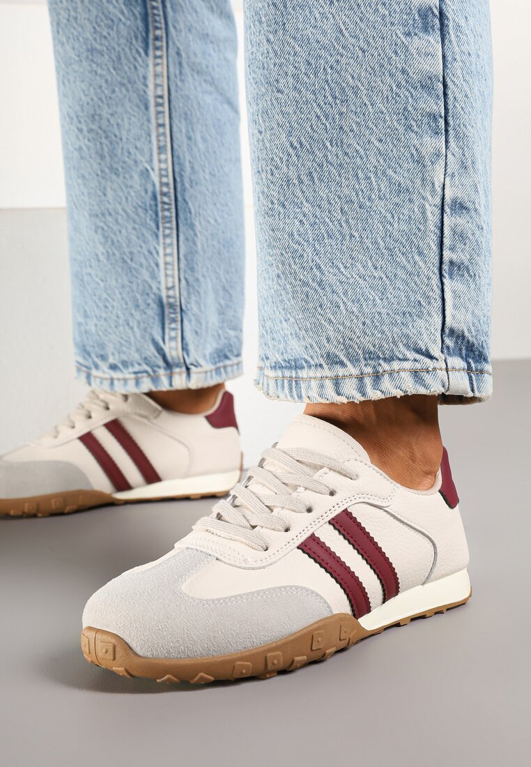 Sneakers Atompia Bej cu roșu