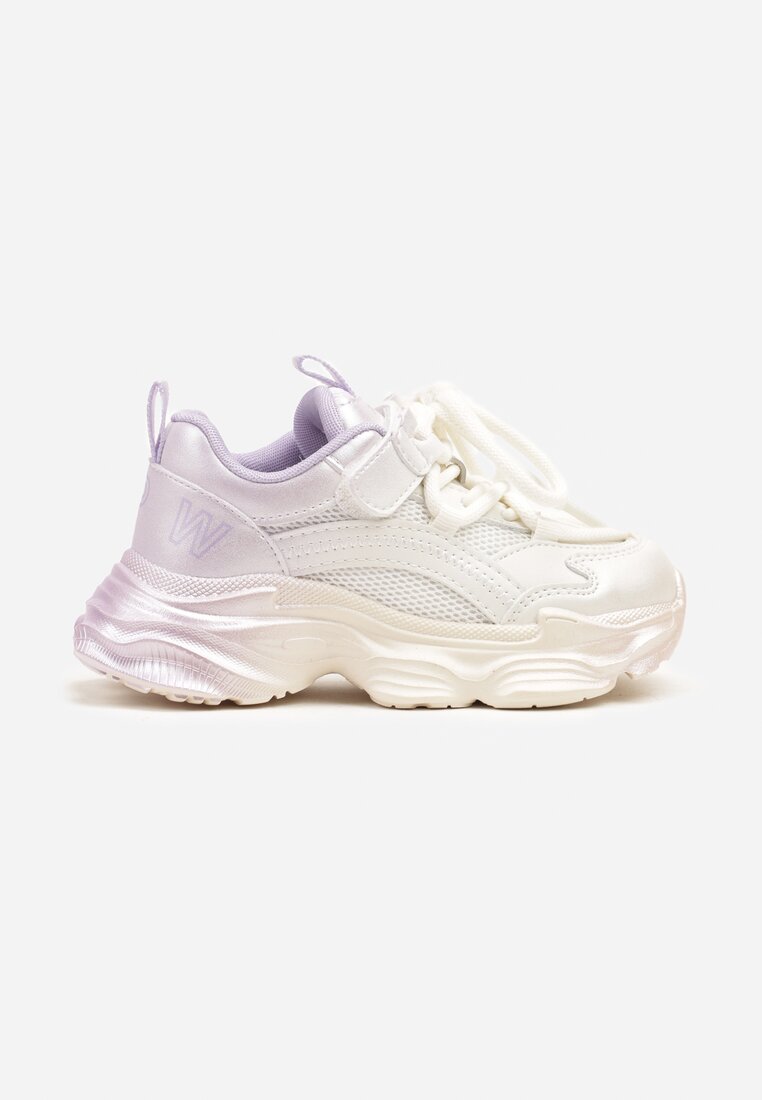 Fioletowe Streetwearowe Buty Sportowe Sneakersy na Tłoczonej Podeszwie Rivriti