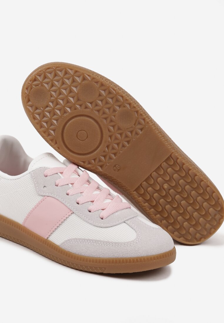 Biało-Różowe Sneakersy Tenisówki w Kultowym Stylu Neolithaen