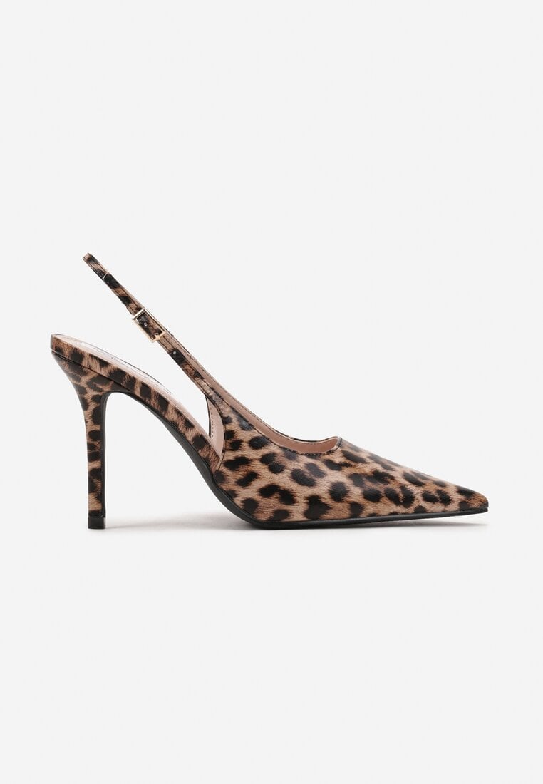 Panterkowe Eleganckie Szpilki Typu Slingback Anrelia