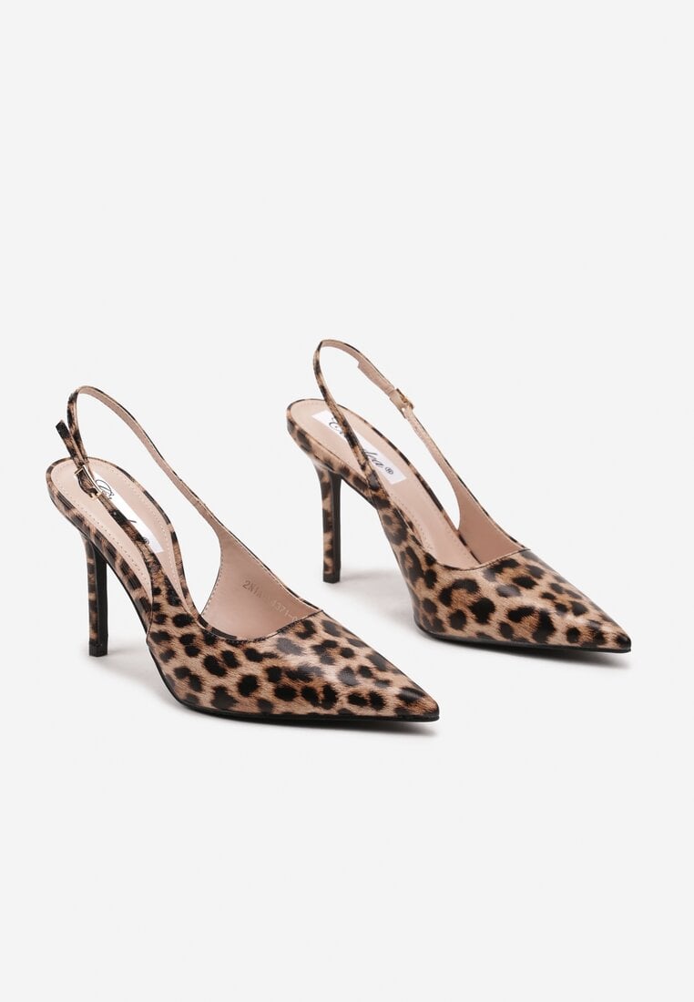 Panterkowe Eleganckie Szpilki Typu Slingback Anrelia