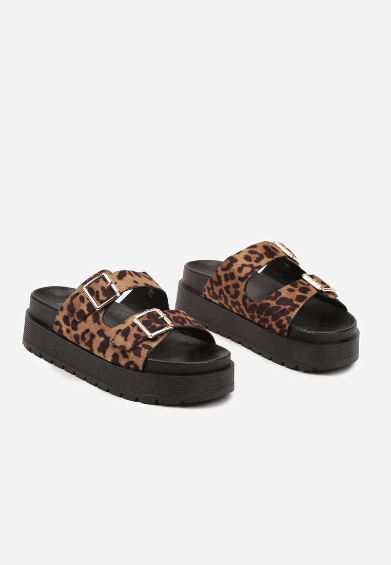 Papuci Kaliora Imprimeu leopard