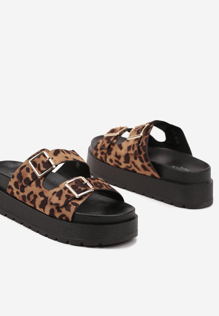 Papuci Kaliora Imprimeu leopard