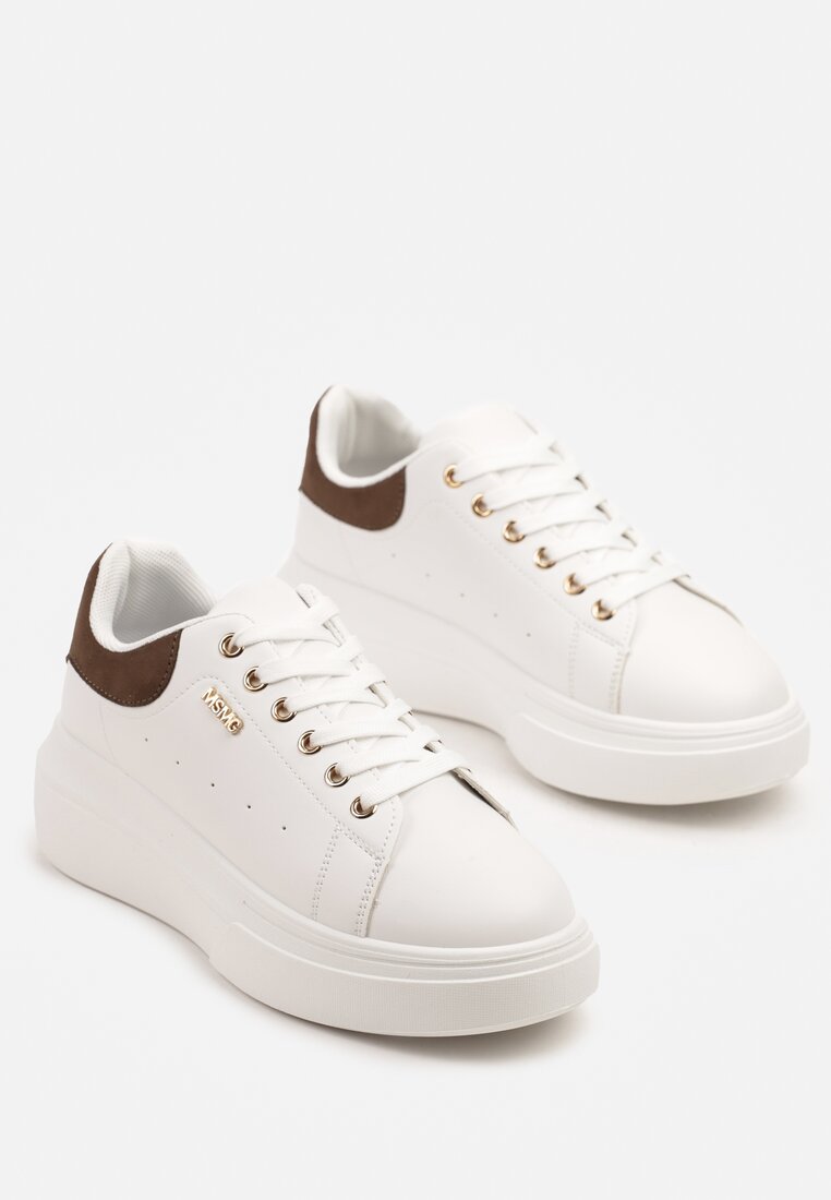 Sneakers Alirisa Alb cu maro