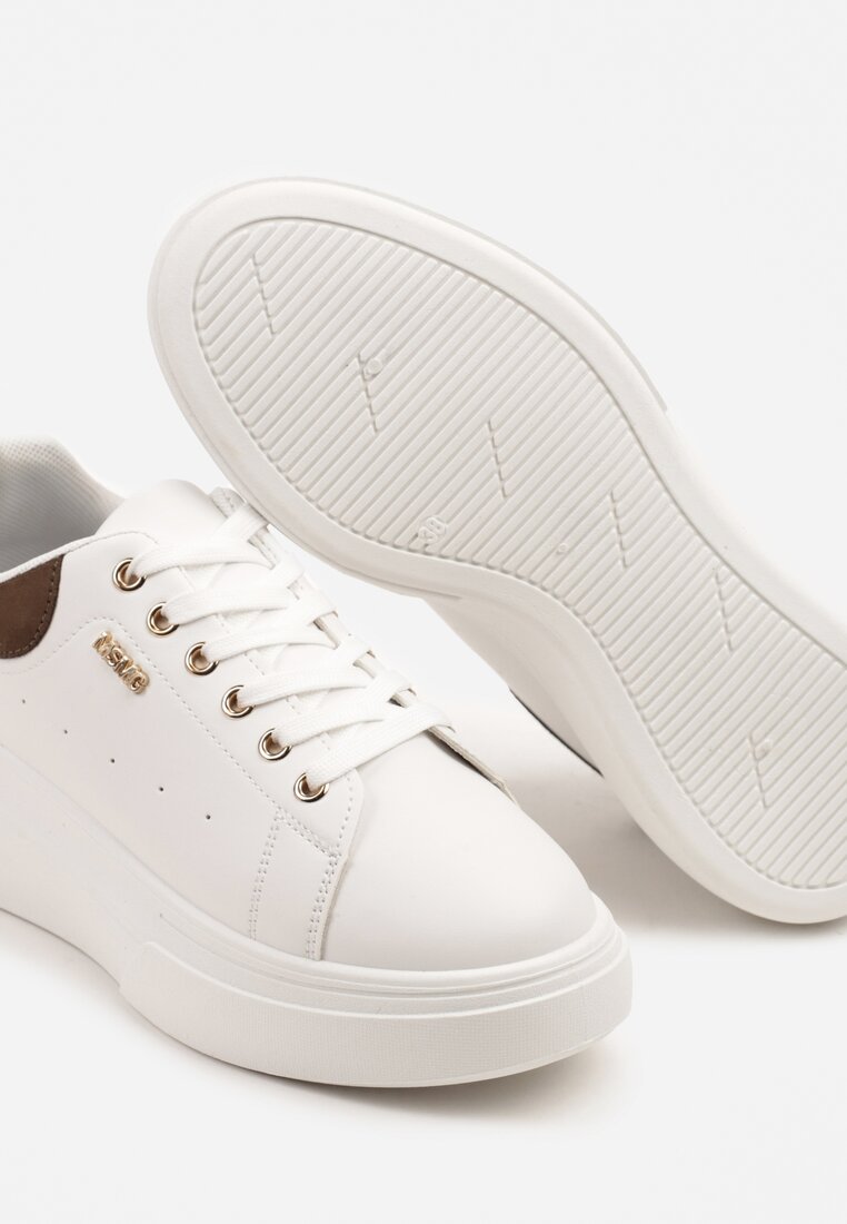 Sneakers Alirisa Alb cu maro