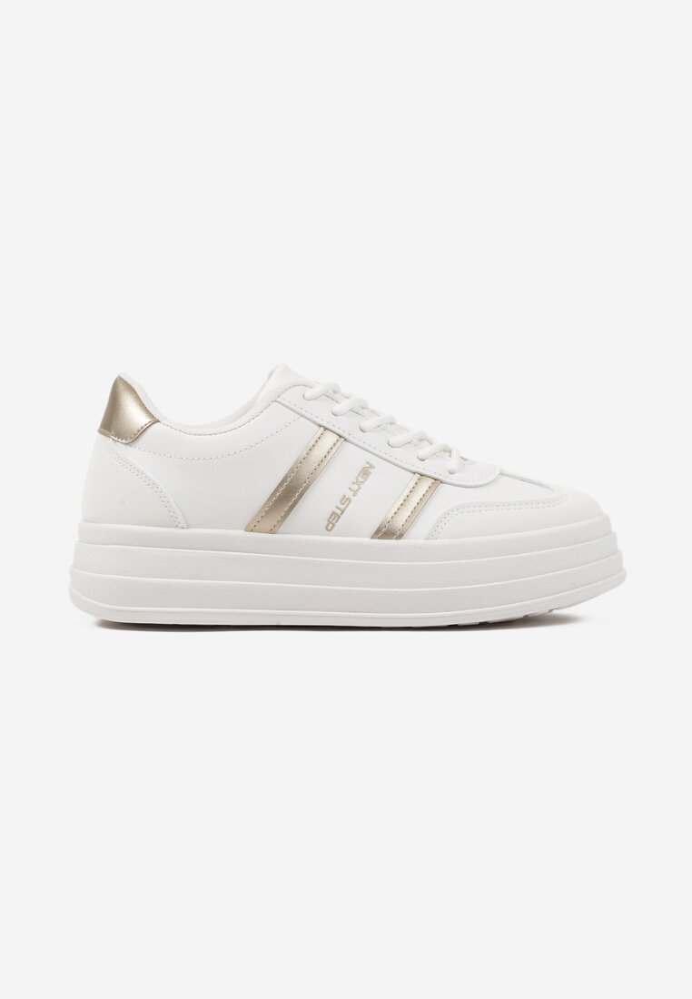Sneakers Agerla Alb cu auriu
