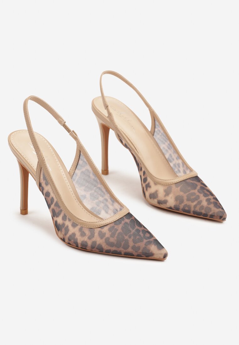 Pantofi stiletto Biterta Bej închis