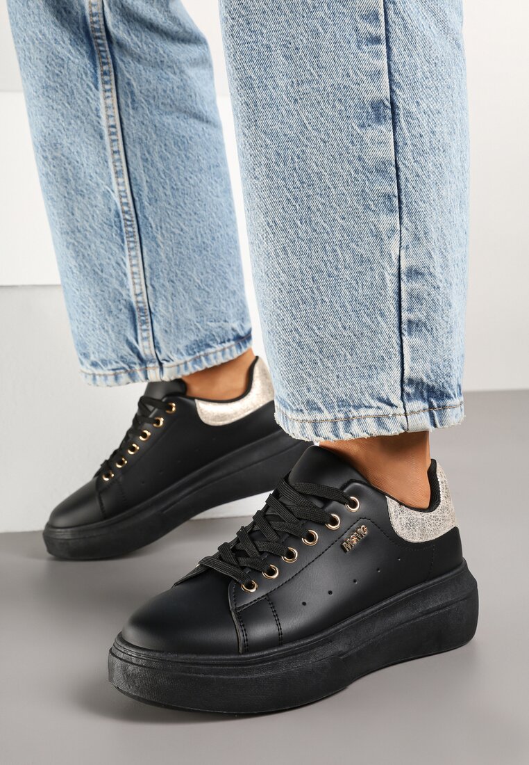 Sneakers Alirisa Negru cu argintiu