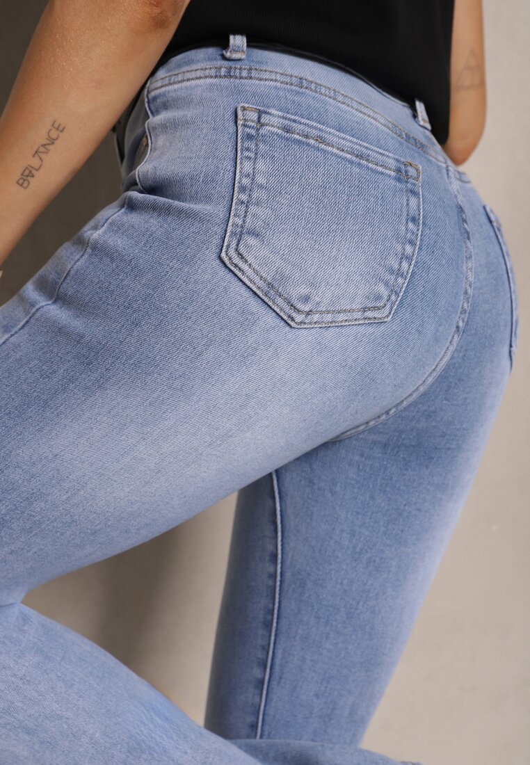 Niebieskie Jeansy o Kroju Flare Regular Veltia