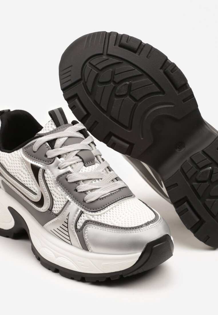 Sneakers Parinella Alb cu argintiu