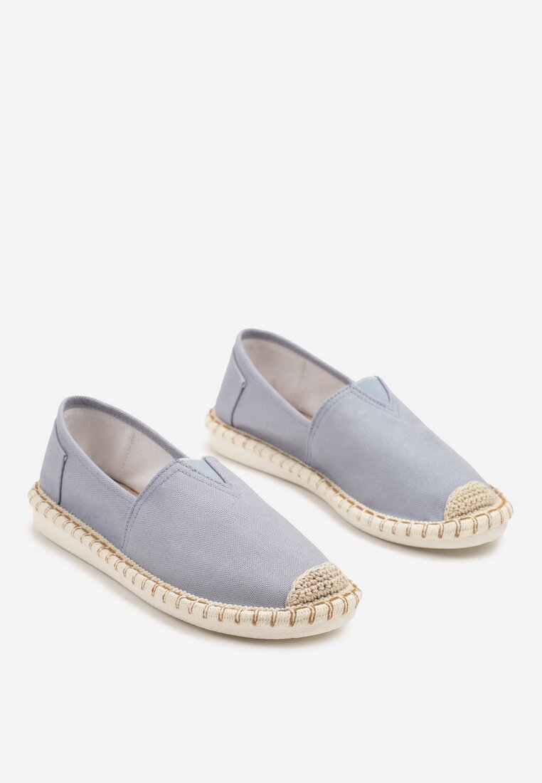 Jasnoniebieskie Wsuwane Espadryle Ozdobione Przeszyciami Baliris