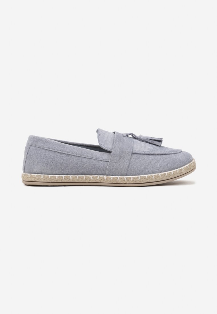 Jasnoniebieskie Espadryle przed Kostkę z Ozdobnymi Chwostami Marilsa