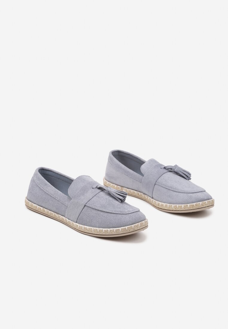 Jasnoniebieskie Espadryle przed Kostkę z Ozdobnymi Chwostami Marilsa