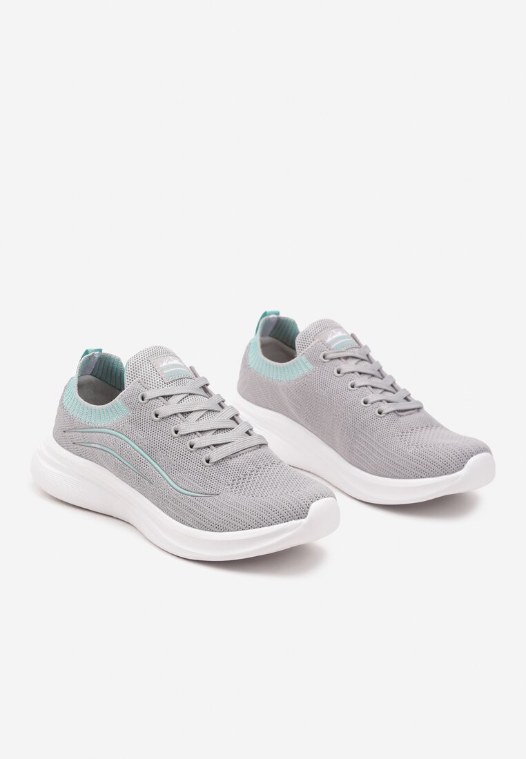 Sneakers Alirone Gri cu verde mentă