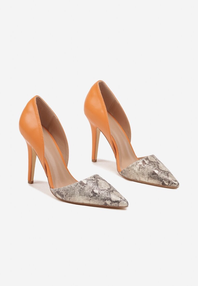 Pantofi stiletto Gommea Portocalii