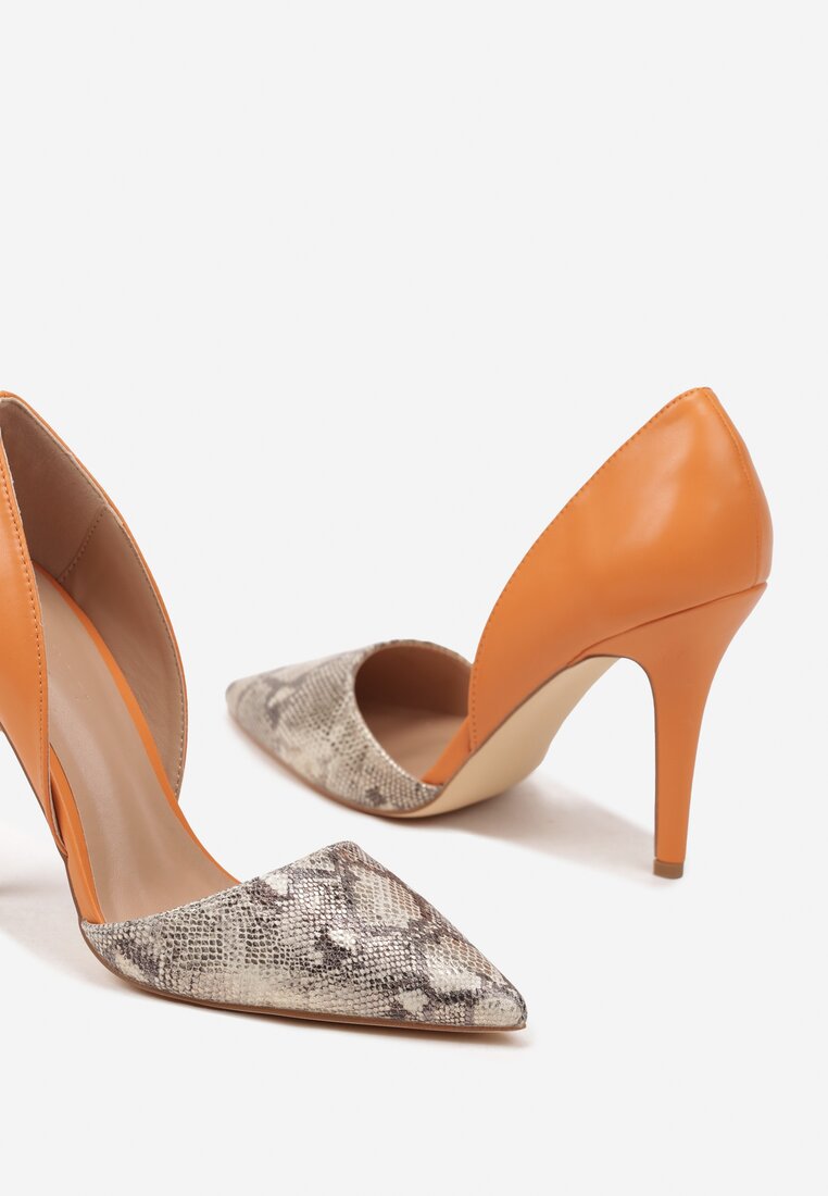 Pantofi stiletto Gommea Portocalii