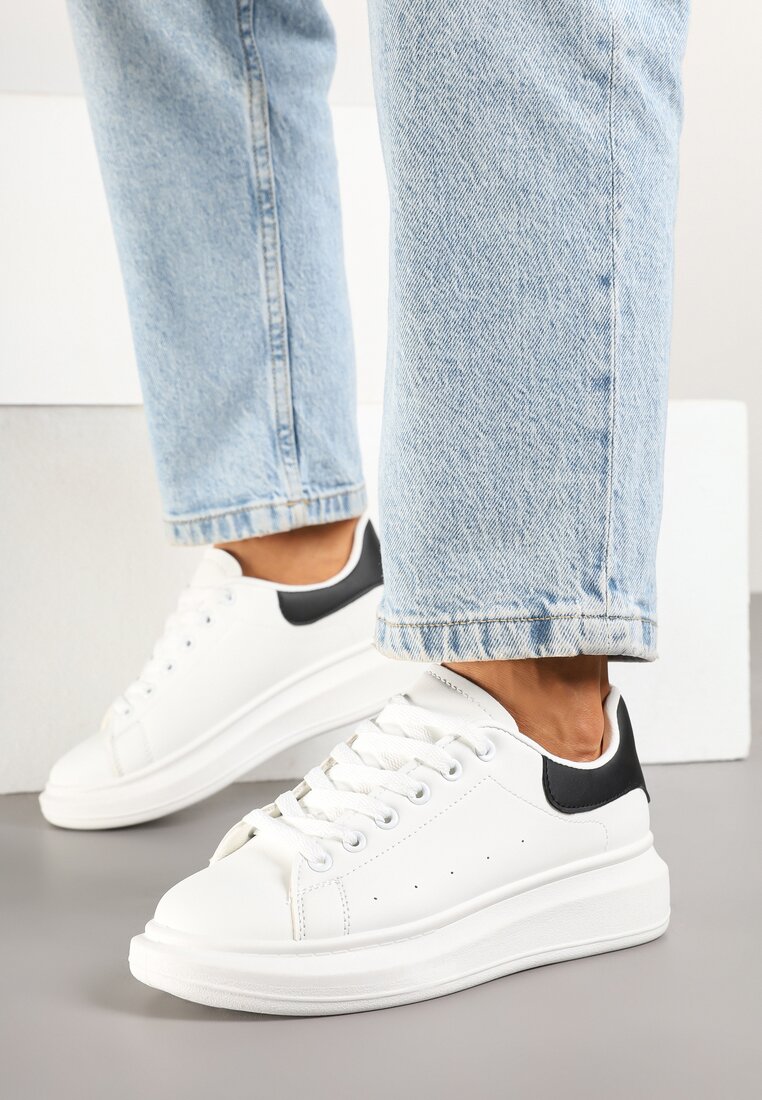 Sneakers Elanireth Alb cu negru