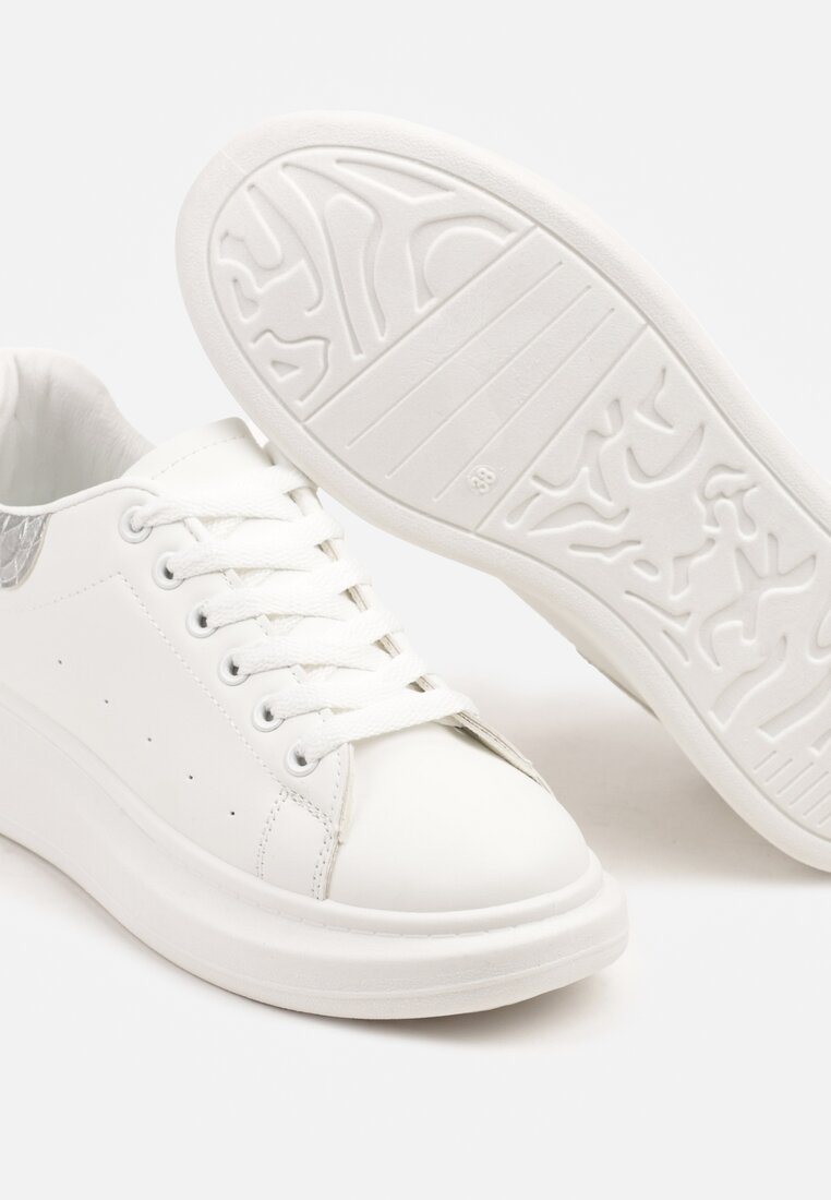 Sneakers Elanireth Alb cu argintiu