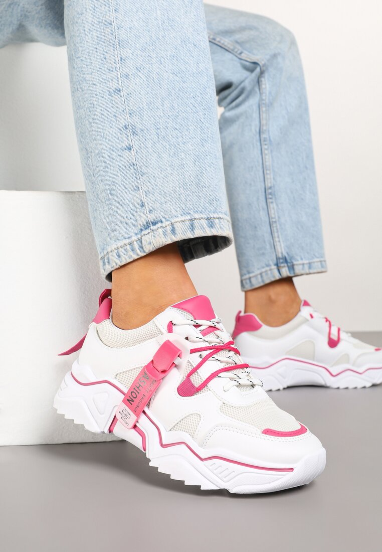 Sneakers Taneril Alb cu roz