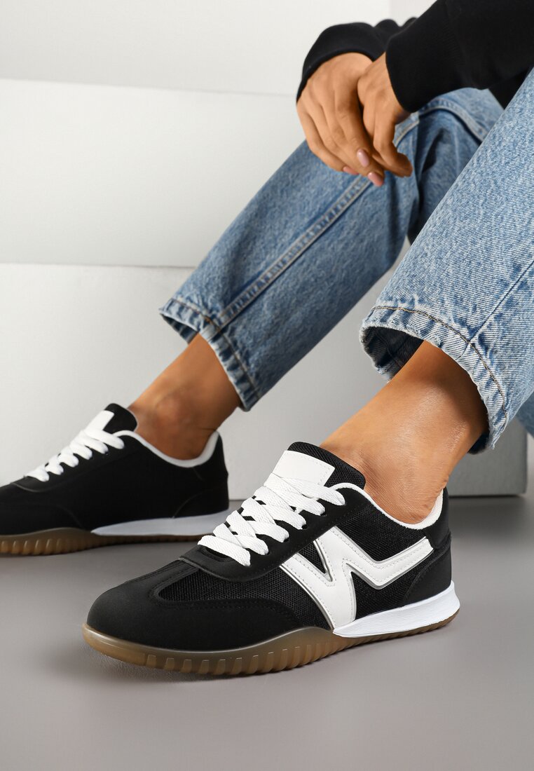 Czarne Sneakersy Klasyczne Tenisówki Istia