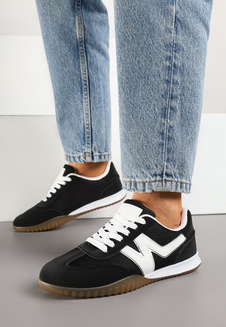 Czarne Sneakersy Klasyczne Tenisówki Istia