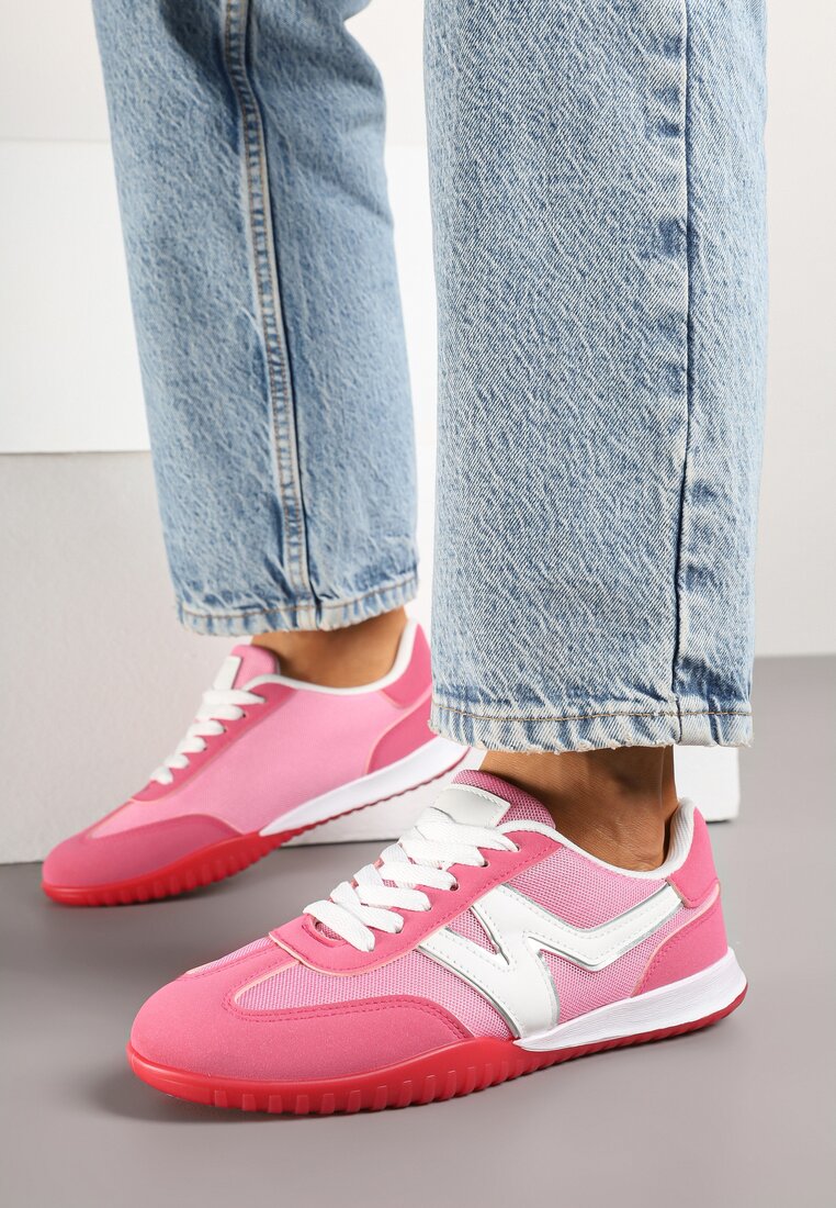 Różowe Sneakersy Klasyczne Tenisówki Istia