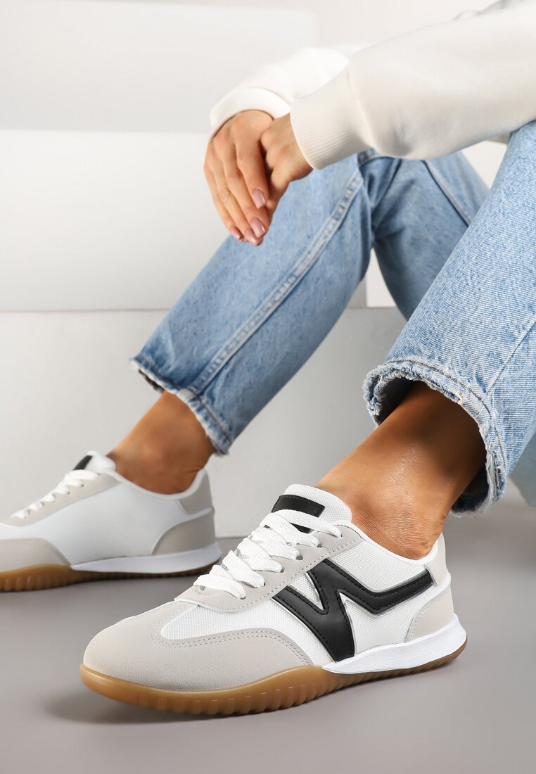 Szaro-Czarne Sneakersy Klasyczne Tenisówki Istia