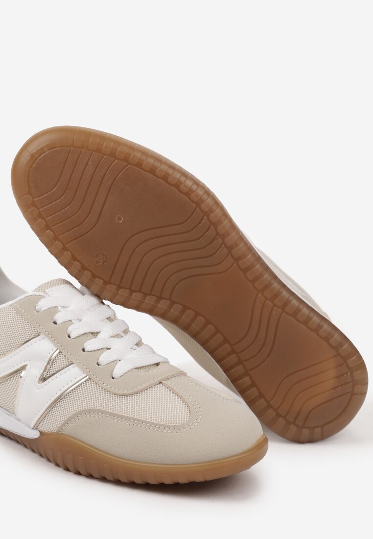 Beżowe Sneakersy Klasyczne Tenisówki Istia