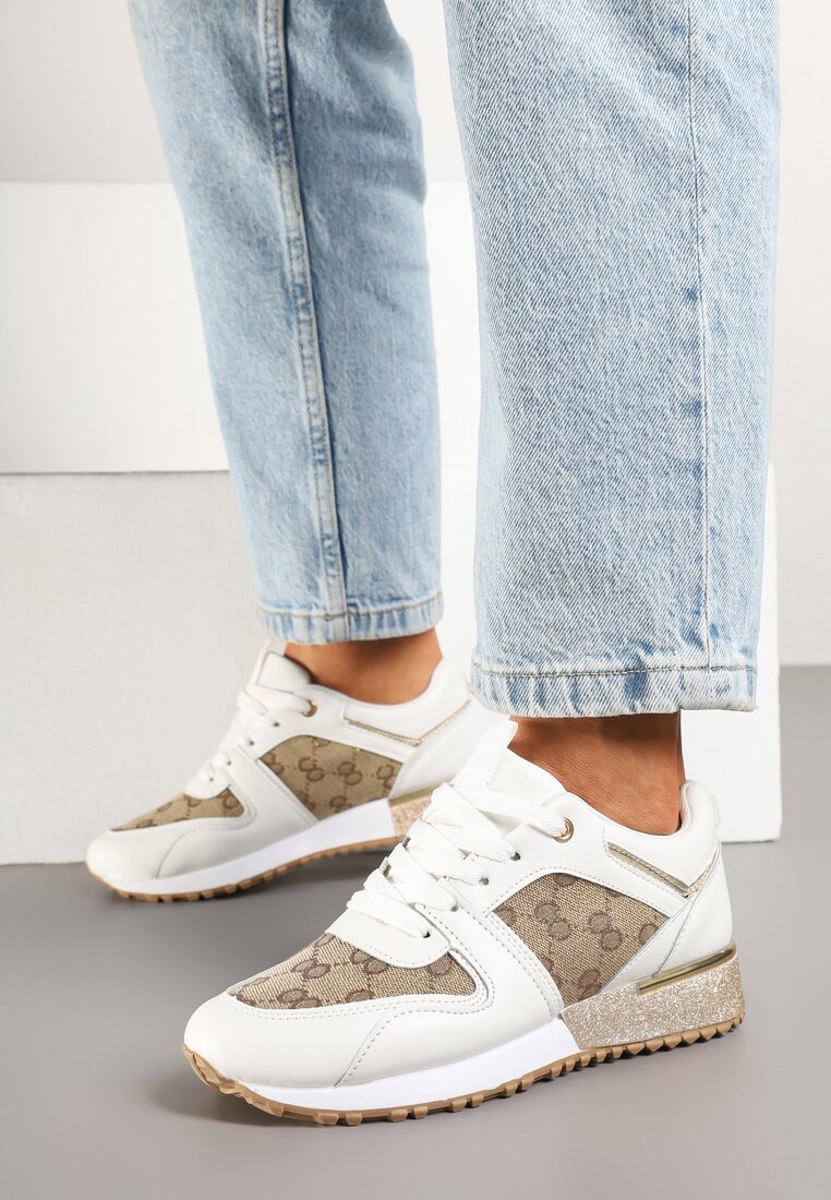 Sneakers Soltia Alb cu maro