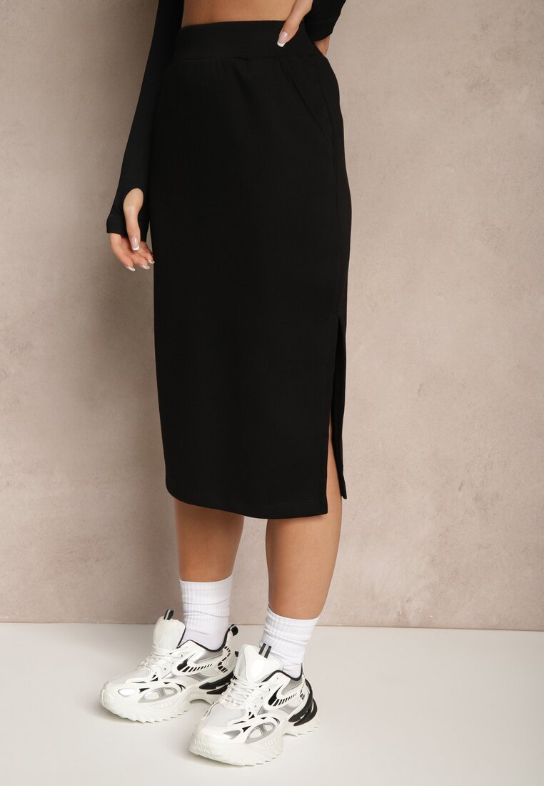 Czarna Ołówkowa Spódnica High Waist Velzia