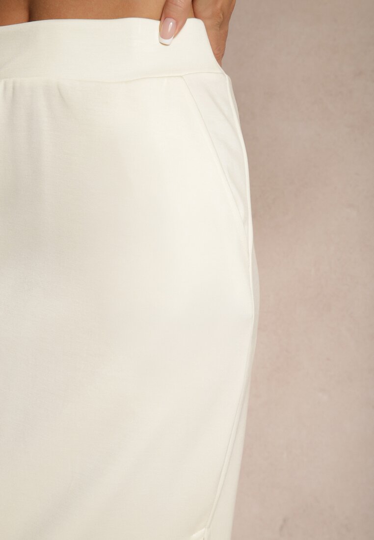 Biała Ołówkowa Spódnica High Waist Velzia