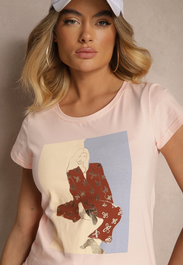 T-shirt Aizana Roz deschis