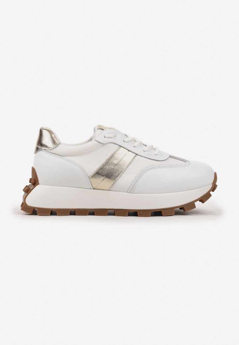 Sneakers Efalorena Alb cu auriu