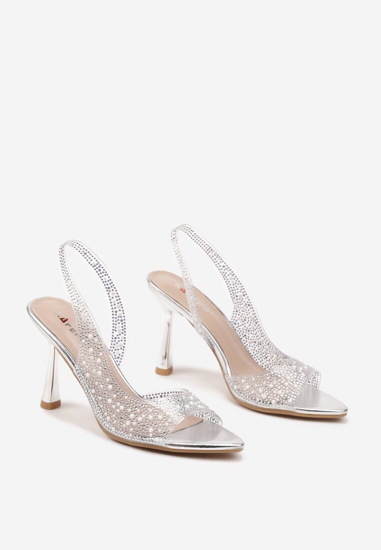 Pantofi stiletto Efaliana Argintii