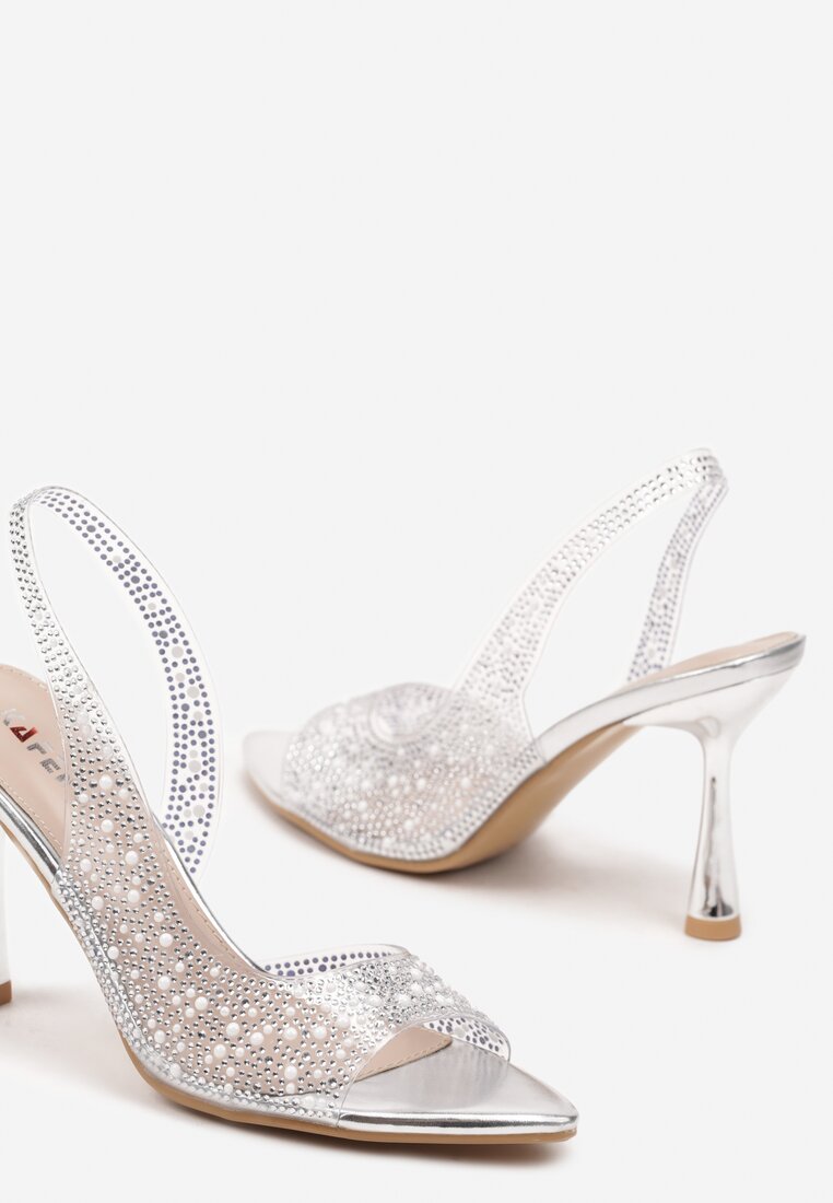 Pantofi stiletto Efaliana Argintii