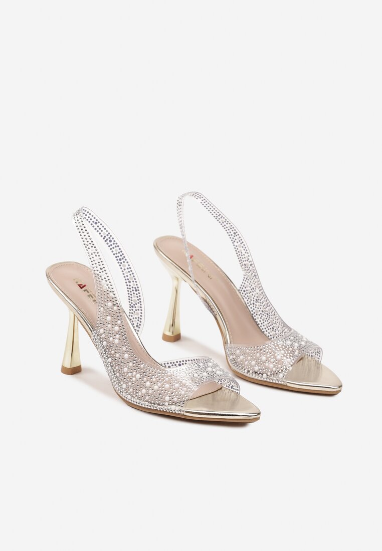 Pantofi stiletto Efaliana Aurii
