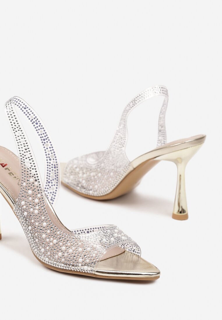 Pantofi stiletto Efaliana Aurii